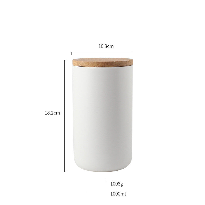 Ceramic Jar with Wood Lid