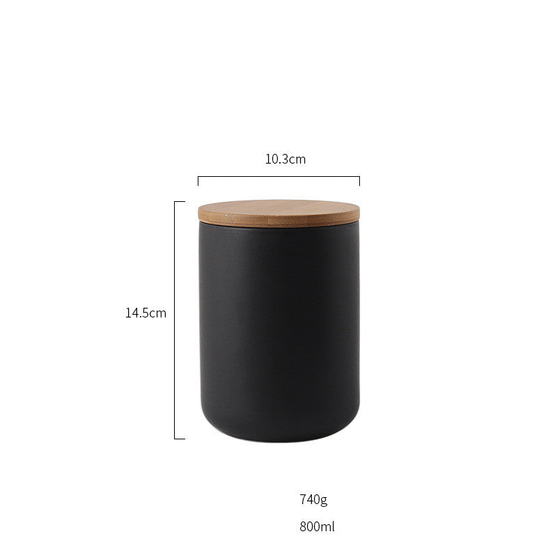 Ceramic Jar with Wood Lid