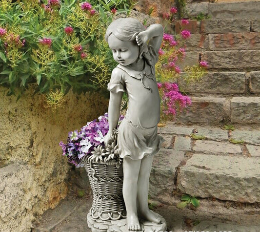 Yard Decor - Girl with Flower Basket