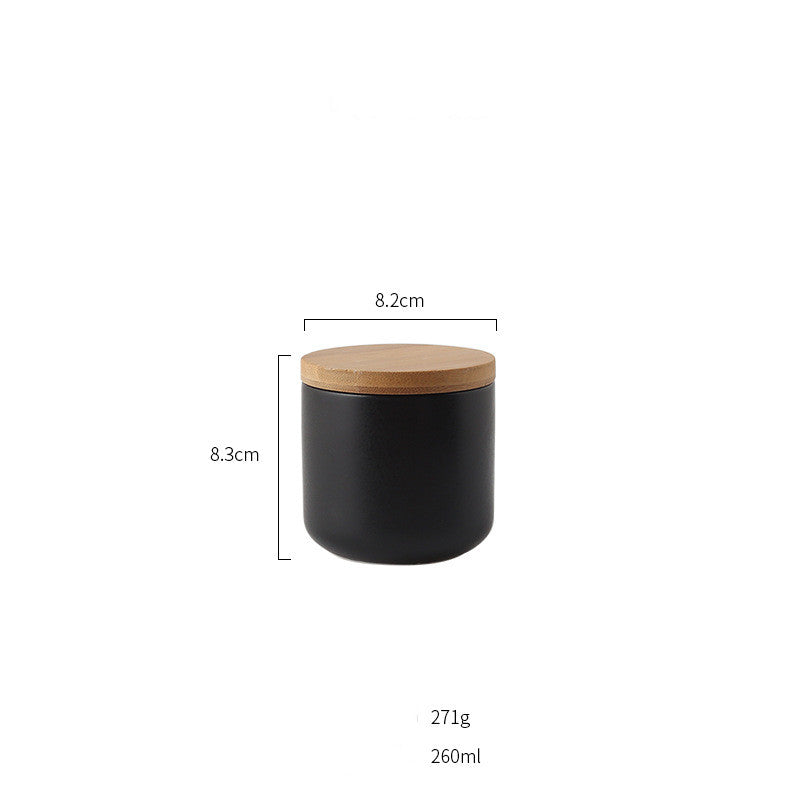 Ceramic Jar with Wood Lid
