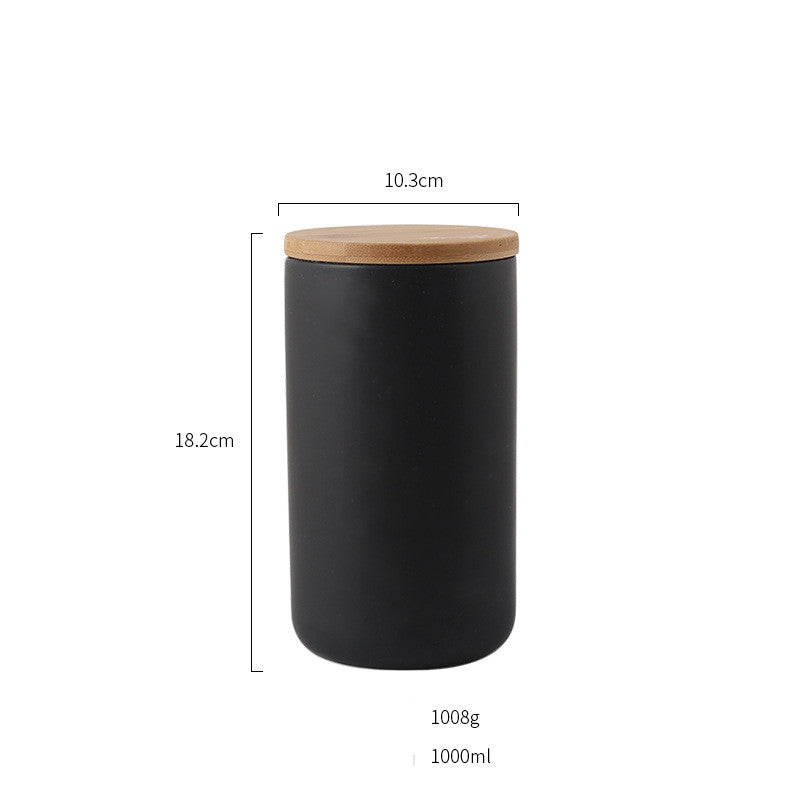 Ceramic Jar with Wood Lid