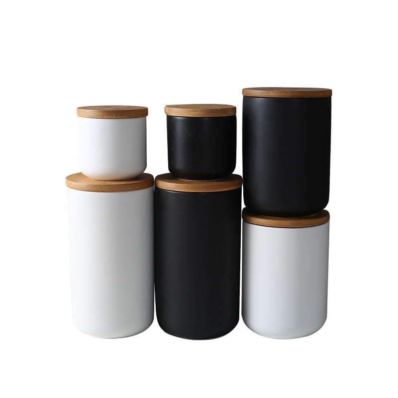 Ceramic Jar with Wood Lid