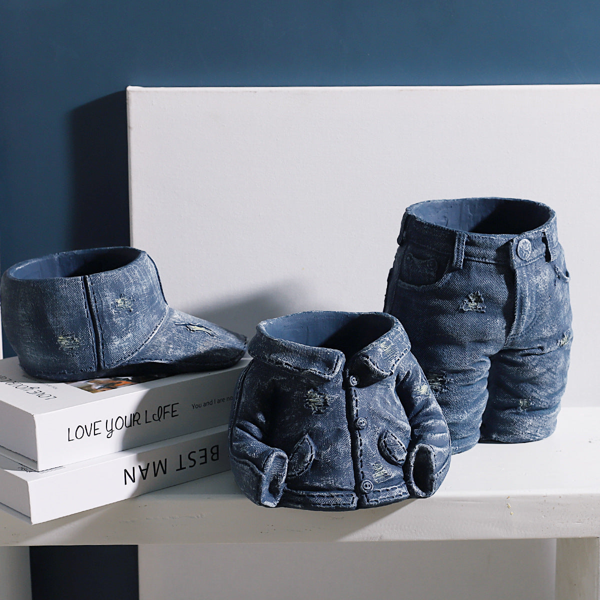 Denim Jacket Flower Pot