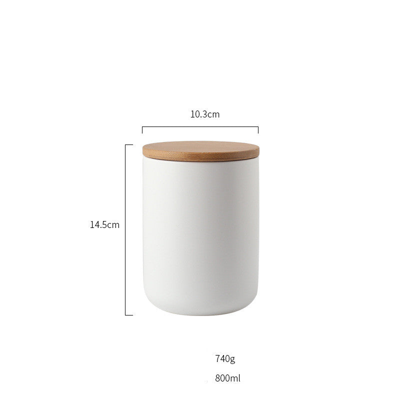 Ceramic Jar with Wood Lid