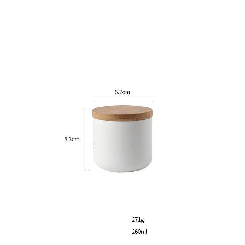Ceramic Jar with Wood Lid